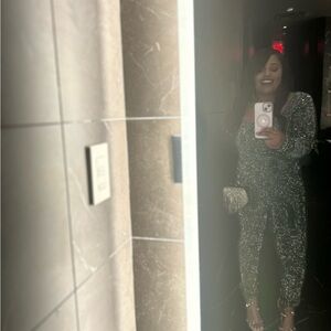 Good American Silver Jumpsuit